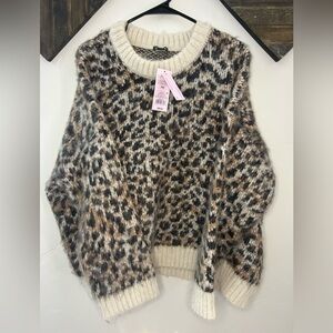 Wild Fable Cream and Brown Patterned Sweater